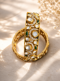 Royal Emerald Kundan Kada Bangles