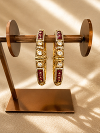 Ruby Kundan Heritage Kada Bangles