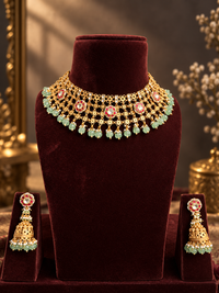 Gulnaar Mint Jhumka Choker Set