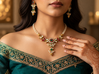Jadau Necklace Set with Matching Earrings