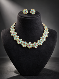 Jadau necklace with earrings