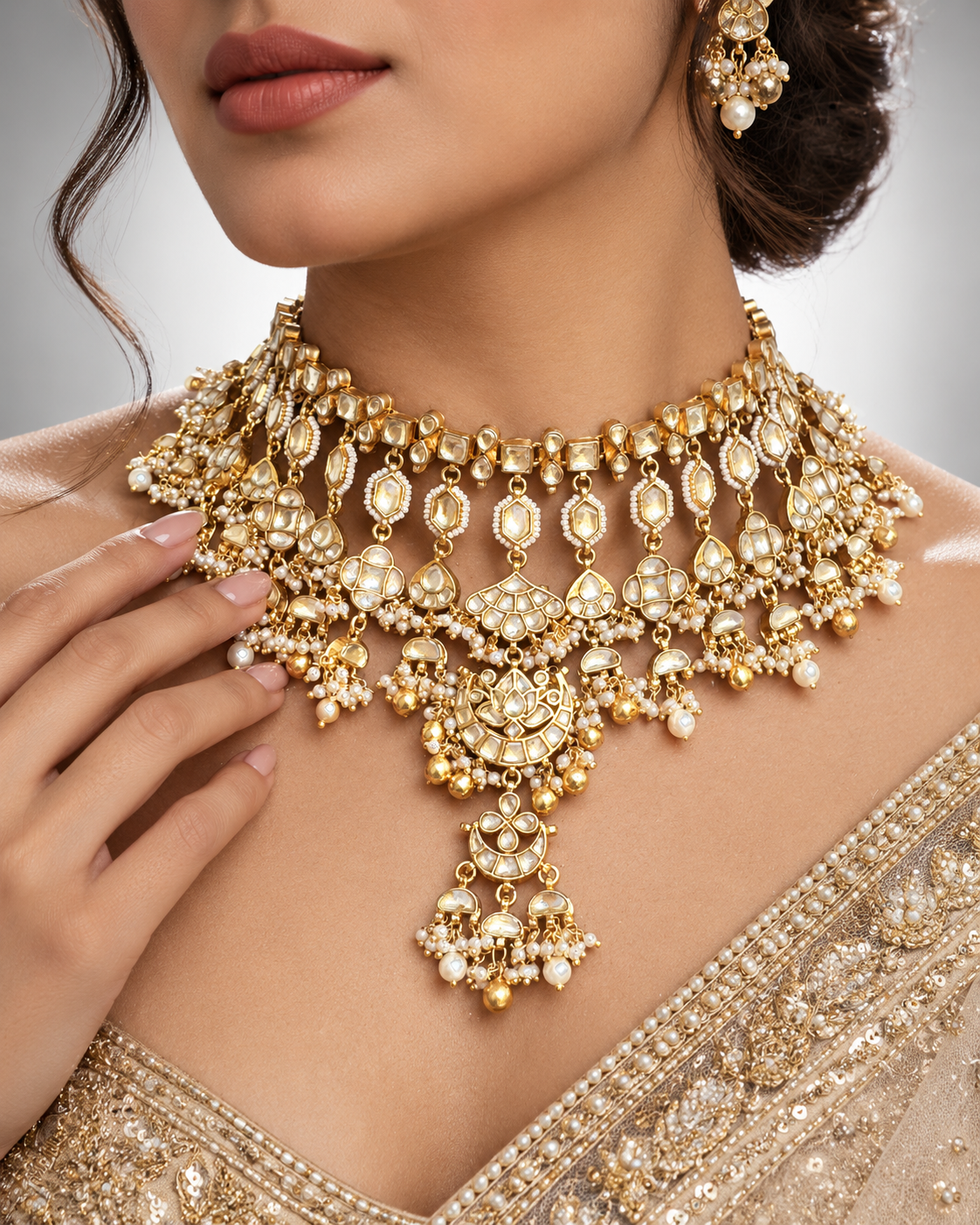 Polki bridal choker set