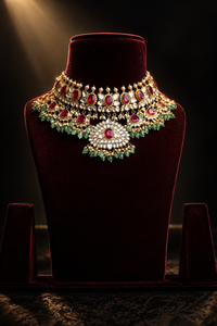 Rangmahal Ruby Emerald Jadau Necklace