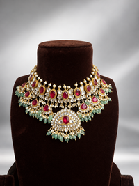 Rangmahal Ruby Emerald Jadau Necklace