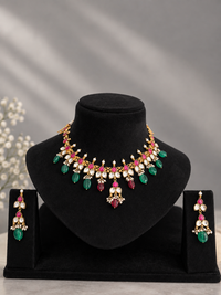 Jadau choker style necklace set