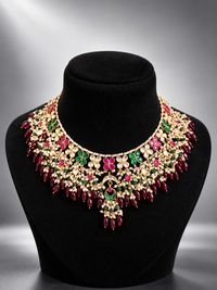 Floral Choker Jadau Necklace Set