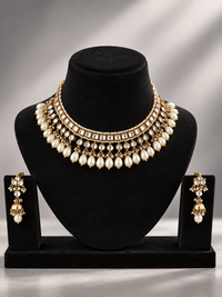 Jadau polki choker necklace set