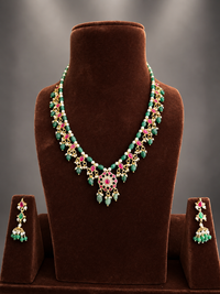 Floral Jadau Necklace Set