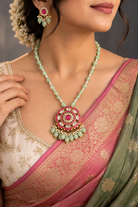 Jadau necklace and earring set