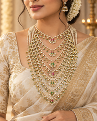 Jadau freshwater pearls necklace