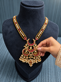 Chandrika Ruby Pearl Statement Necklace