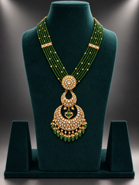 Emerald Crescent Jadau Necklace