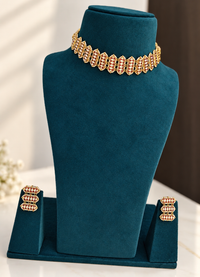 Royal Ruby Lattice Choker Set