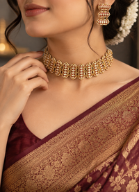 Royal Ruby Lattice Choker Set