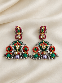 Dual tone Dangler earrings Silver (92.5)