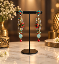 Silver 92.5 Polki dangle earrings