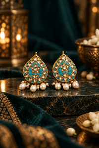Turquoise Jadav earrings (Silver 92.5)