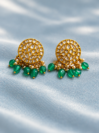 Kundan polki stud earrings (Silver 92.5)