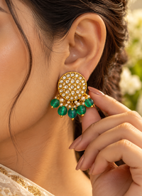 Kundan polki stud earrings (Silver 92.5)