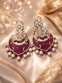 Victorian Chandbali, with Ruby stone