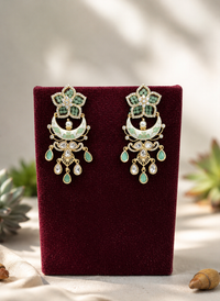 Mint Blossom Chandbali Earrings