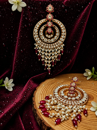 Ruhani Ruby Chandbali Kundan Earrings