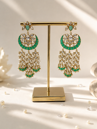 Emerald Noor Kundan Chandbali Earrings