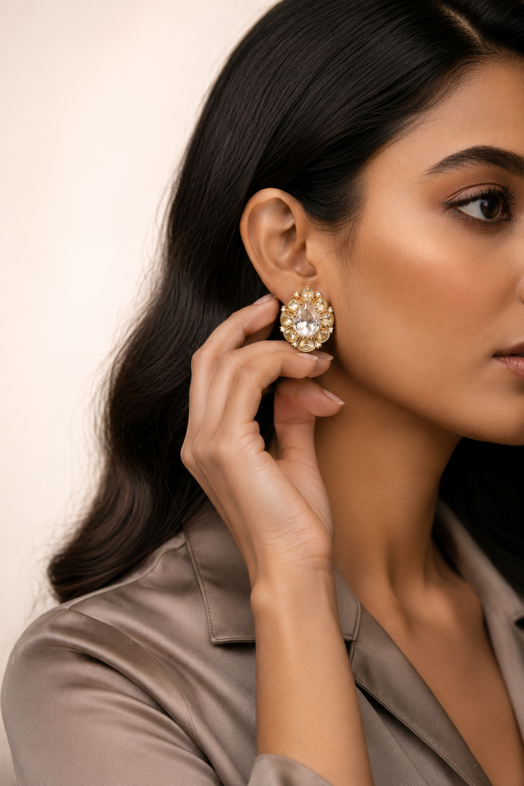 Dew Kundan Stud Earrings