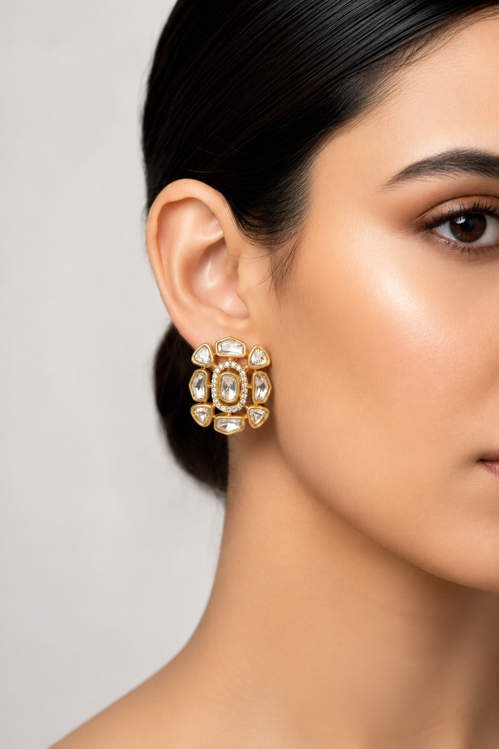 Royal Prism Kundan Stud Earrings