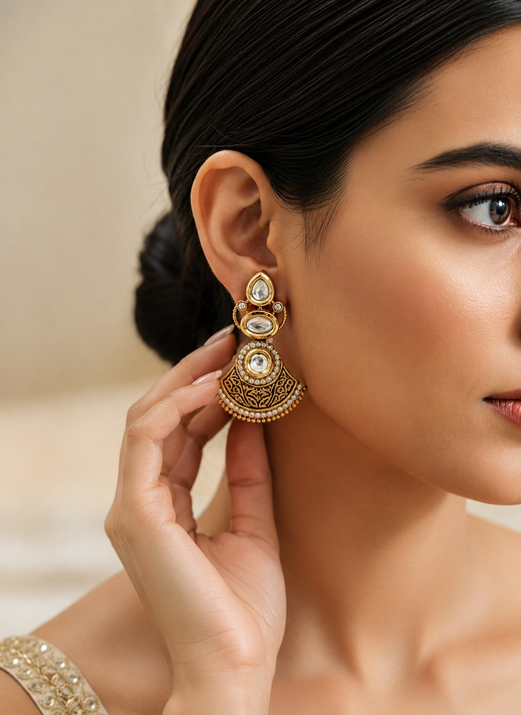 Kundan Drop Earrings