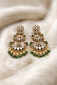 Emerald Pearl Royal Chandbali Earrings