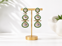 Kundan Polki earrings with AD Diamonds