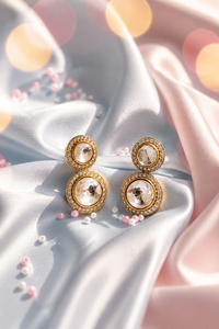 Golden Aura Double Halo Earrings