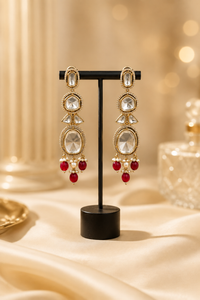 Ruby Pearl Kundan Drop Earrings