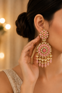 Blush Royale Kundan Dangle Earrings