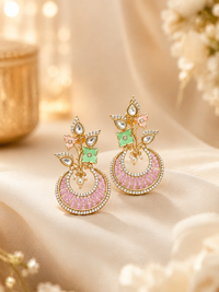 Blush Bloom Chandbali Earrings