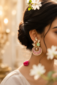 Blush Bloom Chandbali Earrings