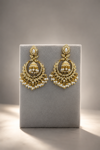 Pearl Majesty Jhumka Chandbali Earrings