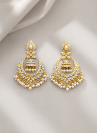 Pearl Majesty Jhumka Chandbali Earrings