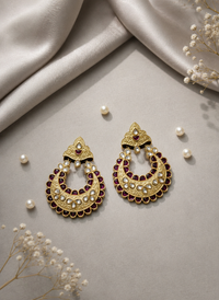 Royal Ruby Kundan Chandbali Earrings
