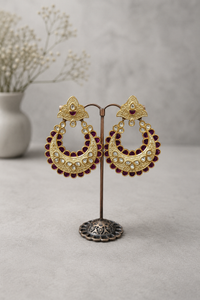 Royal Ruby Kundan Chandbali Earrings