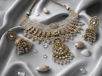 Freshwater Pearl Polki Jadau Necklace Set