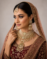 Freshwater Pearl Polki Jadau Necklace Set