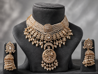 Freshwater Pearl Polki Jadau Necklace Set