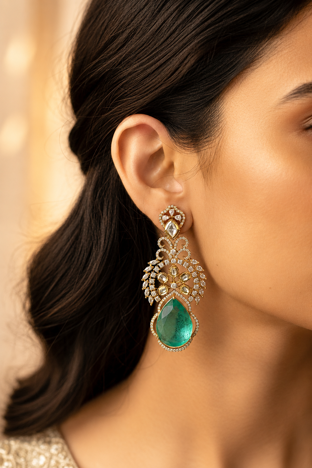 Emerald Grace Dangler Earrings
