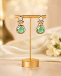 Emerald Petal Drop Earrings