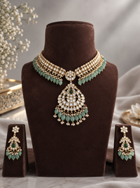Emerald Grace Kundan Choker Necklace Set