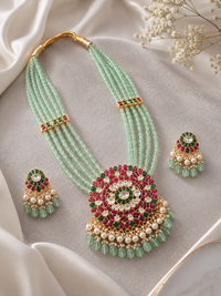 Emerald Ruby Royal Pendant Set