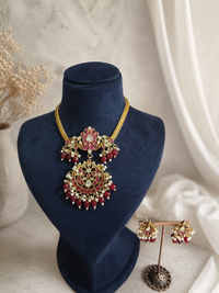 Ruby Pearl Jadau Pendant Set