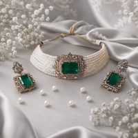 Emerald Pearl Royale Choker Set